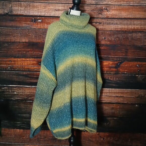 NWT Old Navy Sweater 4X Turtleneck Soft Ombre Space Dye Crochet Knit - Picture 4 of 10